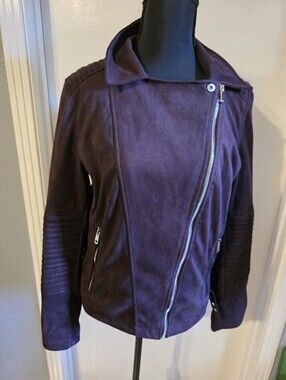 YMI Deep Purple Suede Moto Jacket